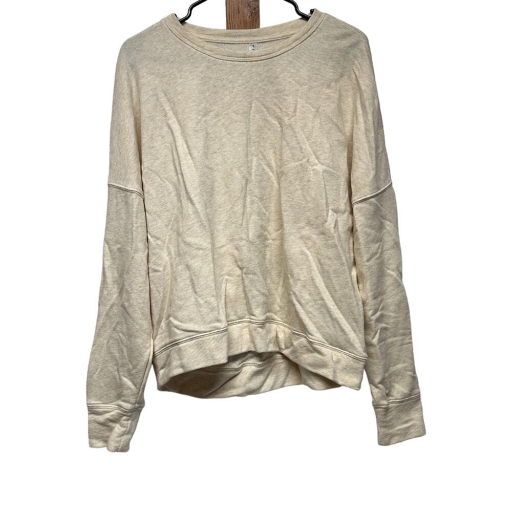 Fabletics Cream Long Sleeve Pullover Sweater Size L